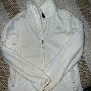 White Zip Up North Face Jacket